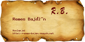 Remes Baján névjegykártya